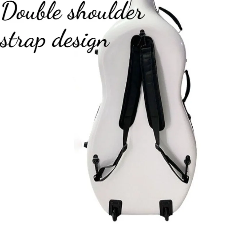 4/4 Carbon Fiber Cello Case Scratch-proof Wear-resistant Lightweight Portable Shoulders Cello Box Musical Instrument Accessories