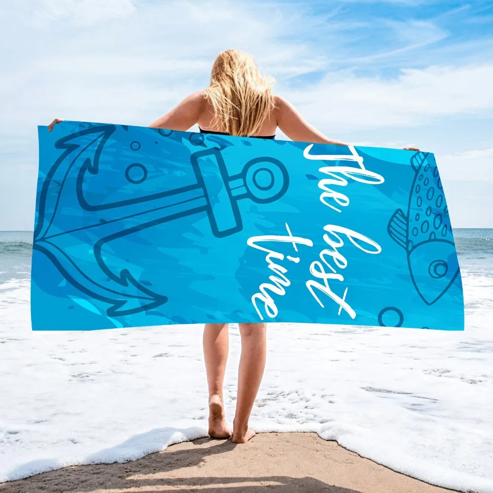 Anchor Beach Towel70x140CM Quick-dry Bath Towel Microfiber Beach Blanket Fitness Swim Yoga Outdoor Travel Camping Picnic Blanket view 3