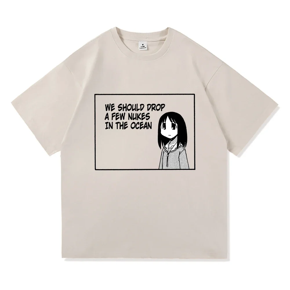 Azumanga Daioh تي شيرت موضة الرجال/النساء Harajuku لطيف أنيمي فتاة إقتباس التي شيرت للجنسين خمر الجمالية اليومية تي شيرت