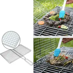 Barbecue Grilling Basket Grill BBQ Net Steak Meat Fish Net Siz Vegetable
