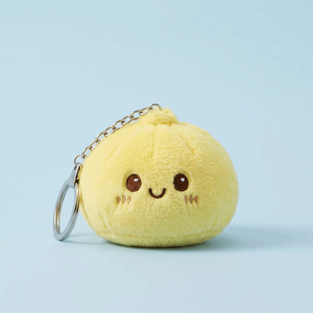 Plush Steamed Buns Squishy Keychain Soft Fluffy Steamed Buns Plush Squishy Keychain Cute Simulated Steamed Buns
