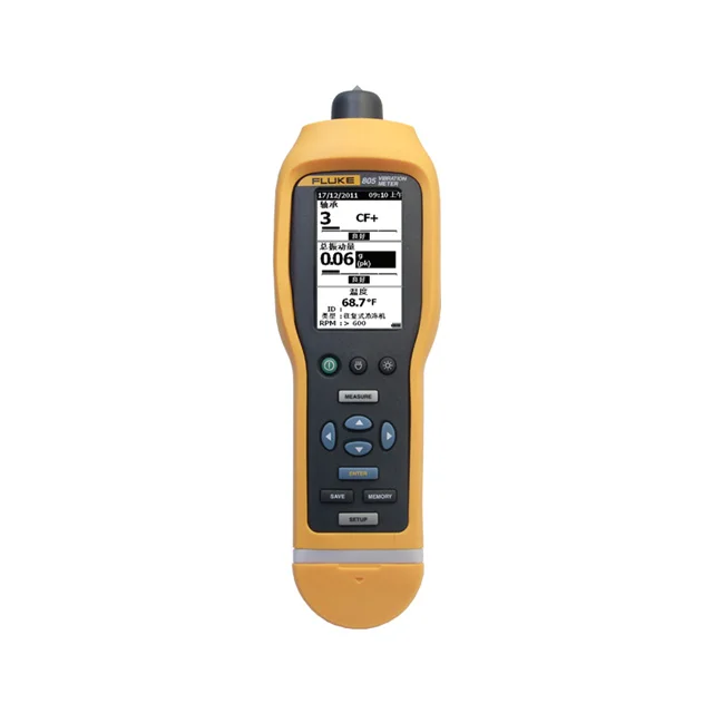 Features built-in flashlight Provides large high-resolution display easy navigation and viewing 805/ 805 FC Vibration Meter