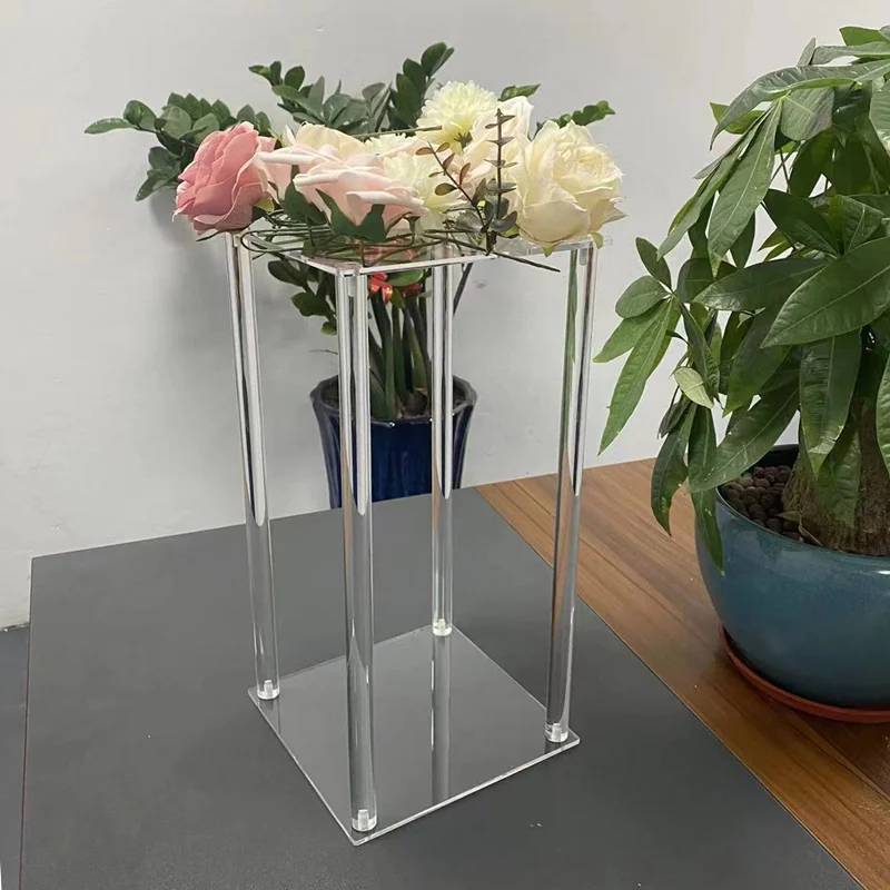 

Acrylic Vase Wedding Centerpieces Clear Flower Stand Column Geometric Vase Display Holder for Birthday Party Wedding Table Decor