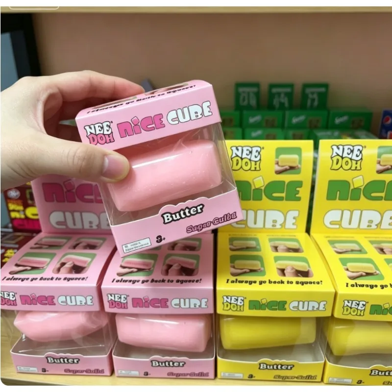 New Arrival NeeDoh Nice butter Cube Glitter Sparkle Squeeze Toy Slow Rising Sensory Fidget Cube Anti-Anxiety Stress Relief Toy