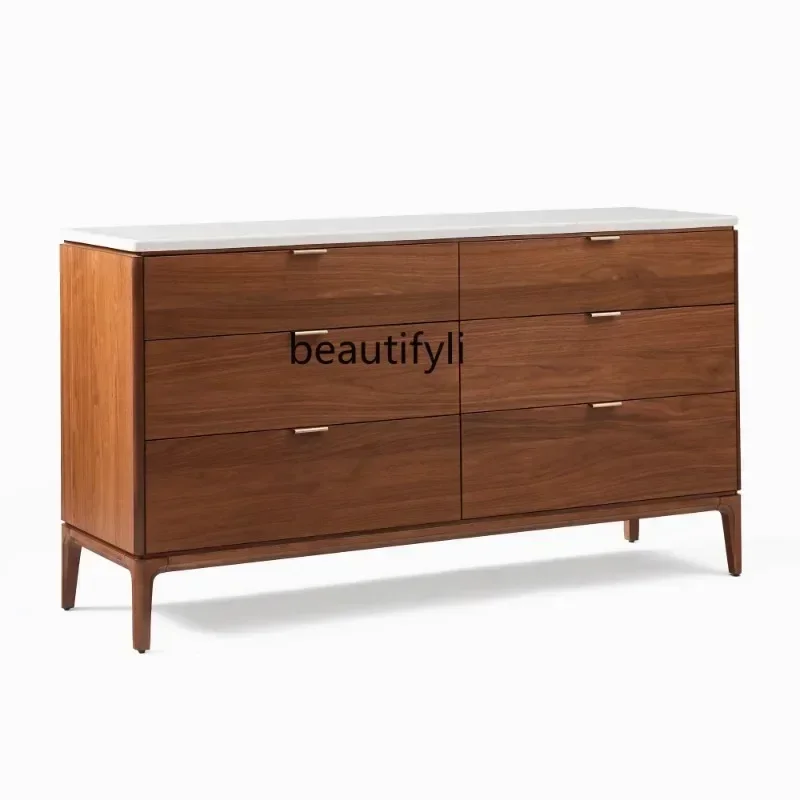 

newLight luxury medieval solid wood chest, retro bedroom, living room locker, wall drawer cabinet storage