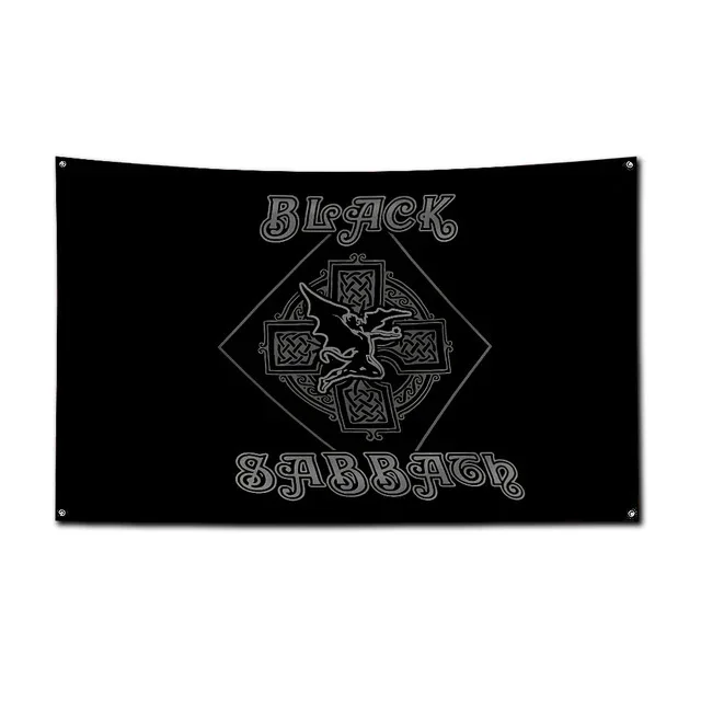 3x5ft B-Black sabbaths Car Flag Polyester Printed Banner For Garage Wall Art Outdoor Decoration Renovation With Brass Grommet