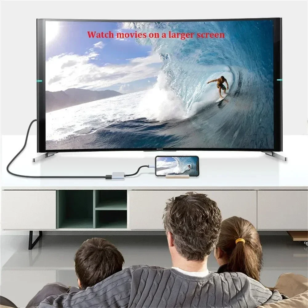 HUB USB C da 4 in1 da tipo C a doppia porta compatibile HDMI 4K Supporta con splitter USB di ricarica USB 3.0 PD per laptop