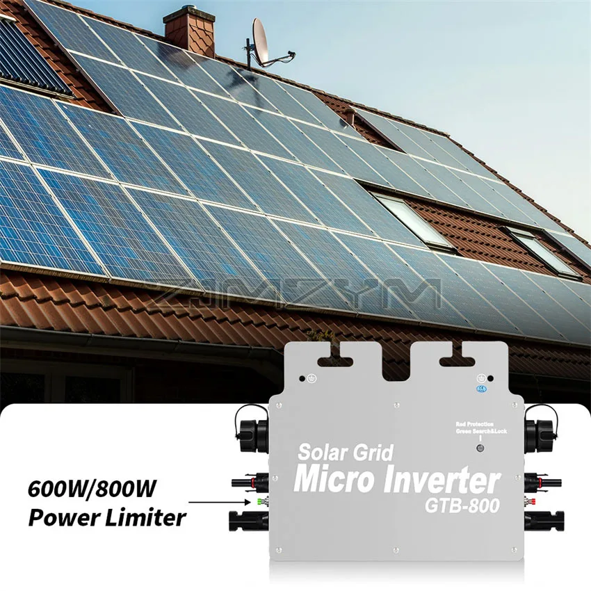 800W PV Solar Micro Inverter DC a AC Output 110V 220V Micro Solar Grid Tie Inverter IP65 con WIFI