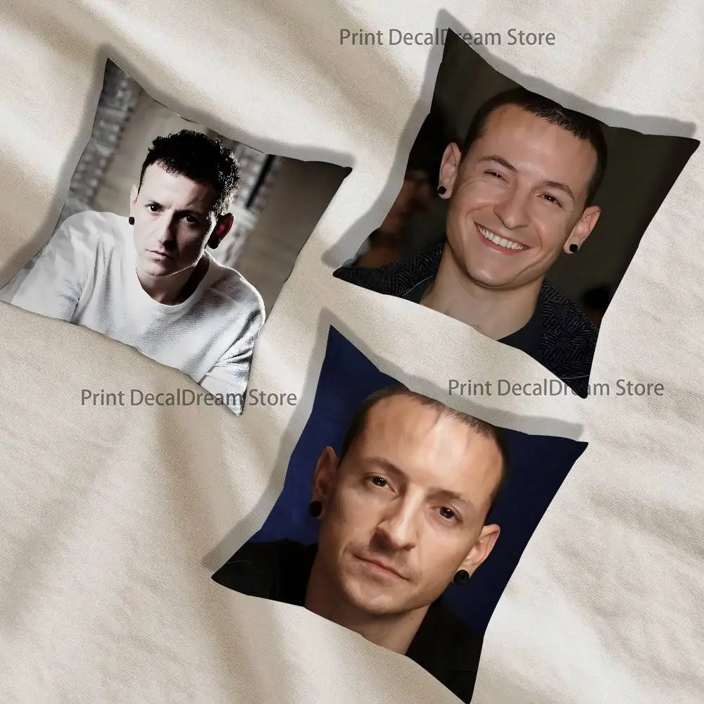 

Singer C-Chester B-Bennington.jpg Printed Pillow Cover Cushion Case Simple Sofa Pillow Case No Pillow Core