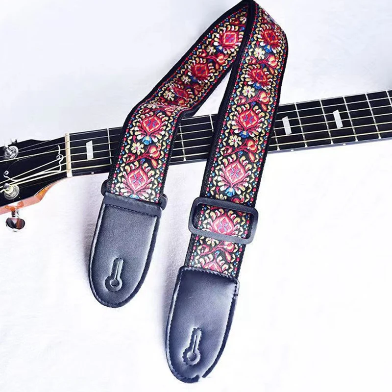 Fashion Printed Acoustic Electric Guitar Strap Widened Acoustic Guitar Strap Universal Strap