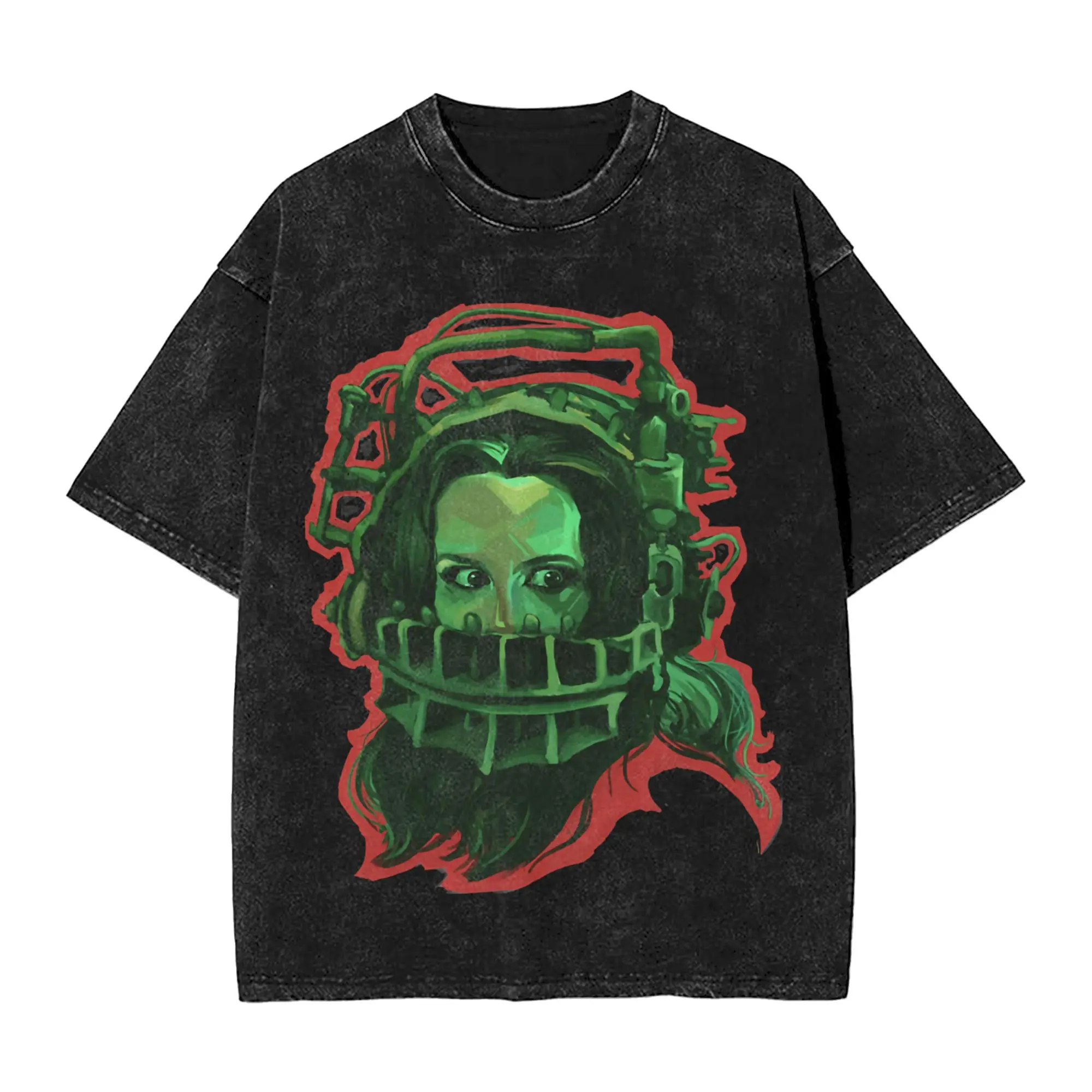 Amanda Young Reverse Bear Trap Saw T Shirt Hip Hop Washed Cotton Oversize T-Shirt  Men Women Tops Streetwear Summer Tee Shirt