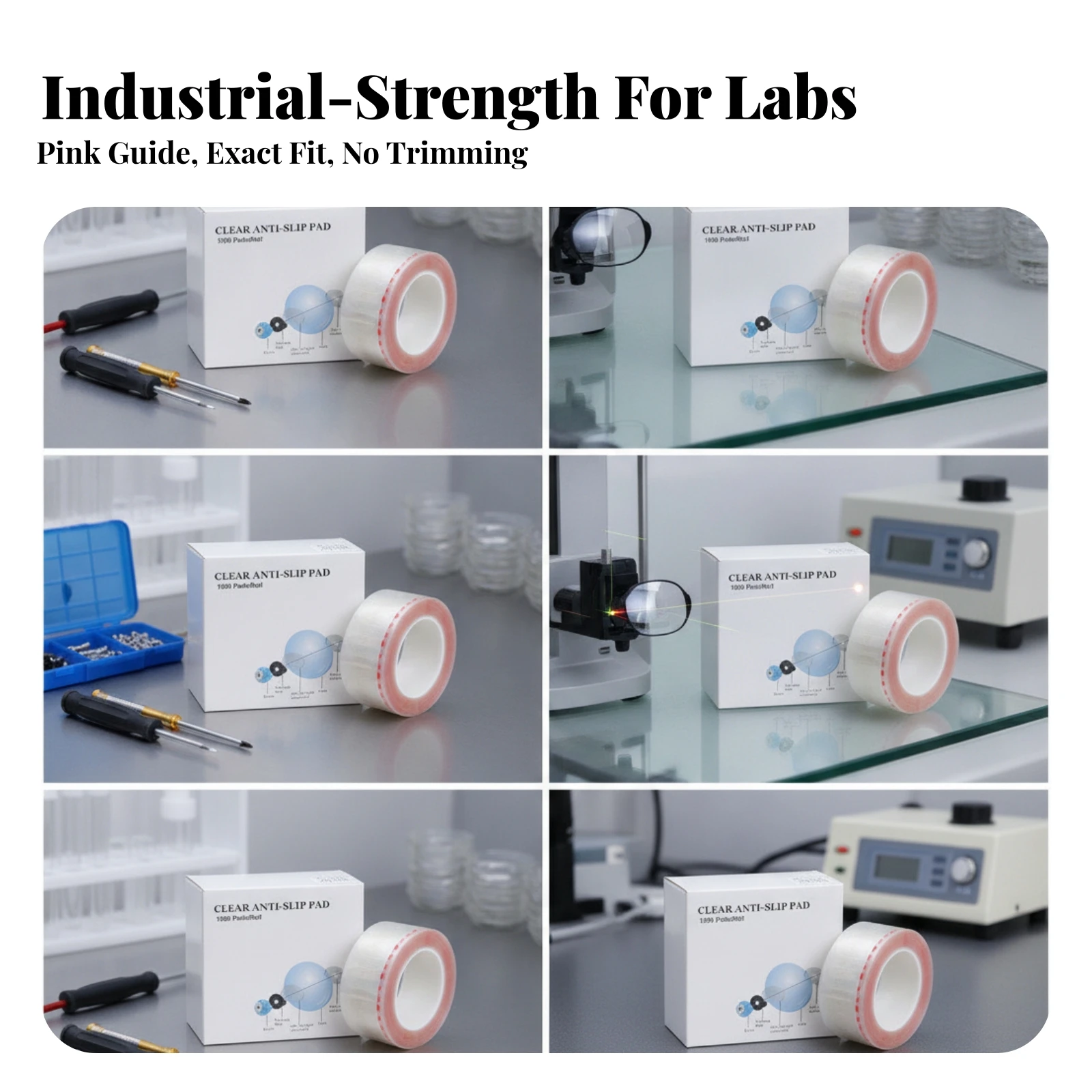 Lens Protection Pads Transparent Eyeglass Lens Anti-Slip Pad Roll Tape Low-Profile for Opticians, Optical Repair Shop
