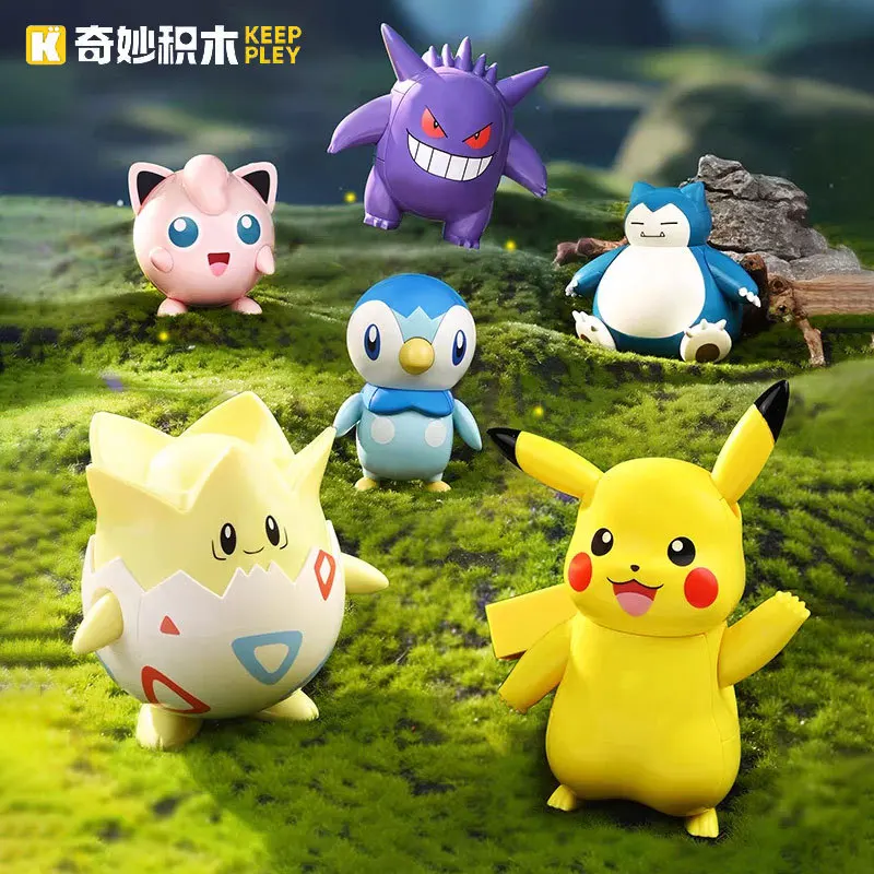 

12cm Genuine Pokemon Pikachu Jigglypuff Gengar Piplup Togepi Snorlax Assembly Figure Model Toys Gift for Birthday