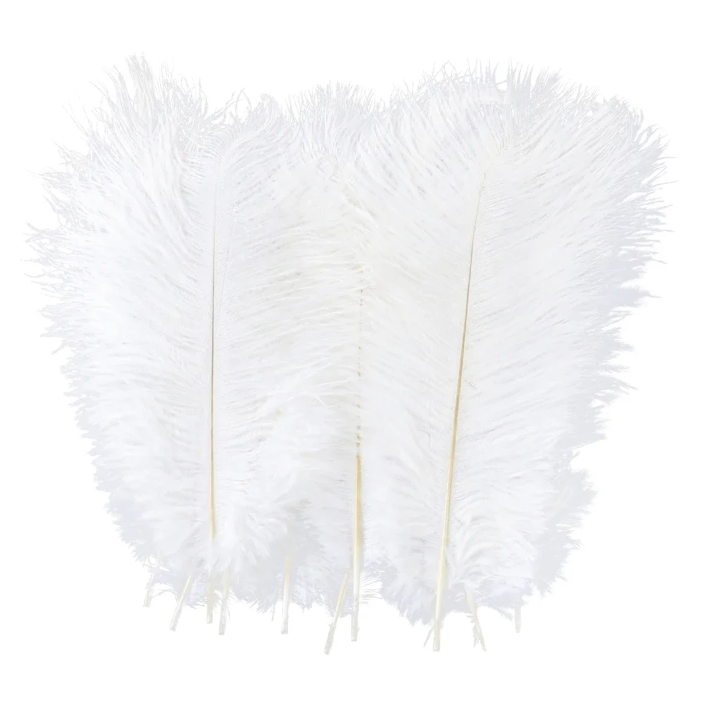 Plumes d'autruche blanches naturelles, 15-35cm, 10 pièces/lot, Plumes d'autruche colorées, décoration de fête de mariage, maison, centre de Table, artisanat
