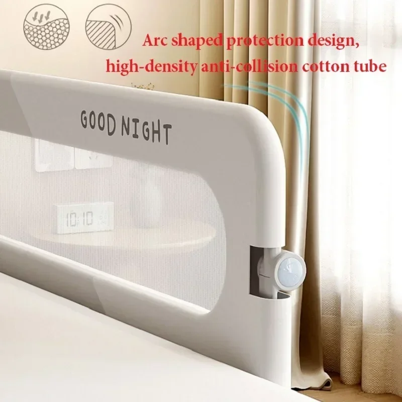 Bed Guardrail Fully Folded Baby Safety Bed Barrier Anti-Fall Crib Protector Invisible Collapsible Baby Fence Bedroom Bed Railing