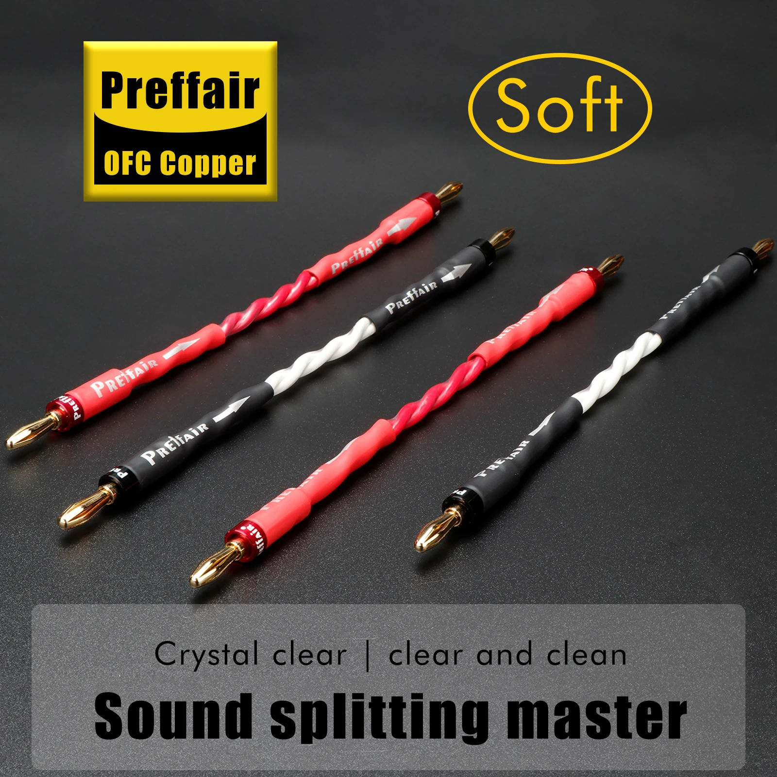 كابل صوت Canare Speaker Bridge/Jumper، 2S11F، Banana to Spade Terminals 2-strand يزيل تأثير الجلد