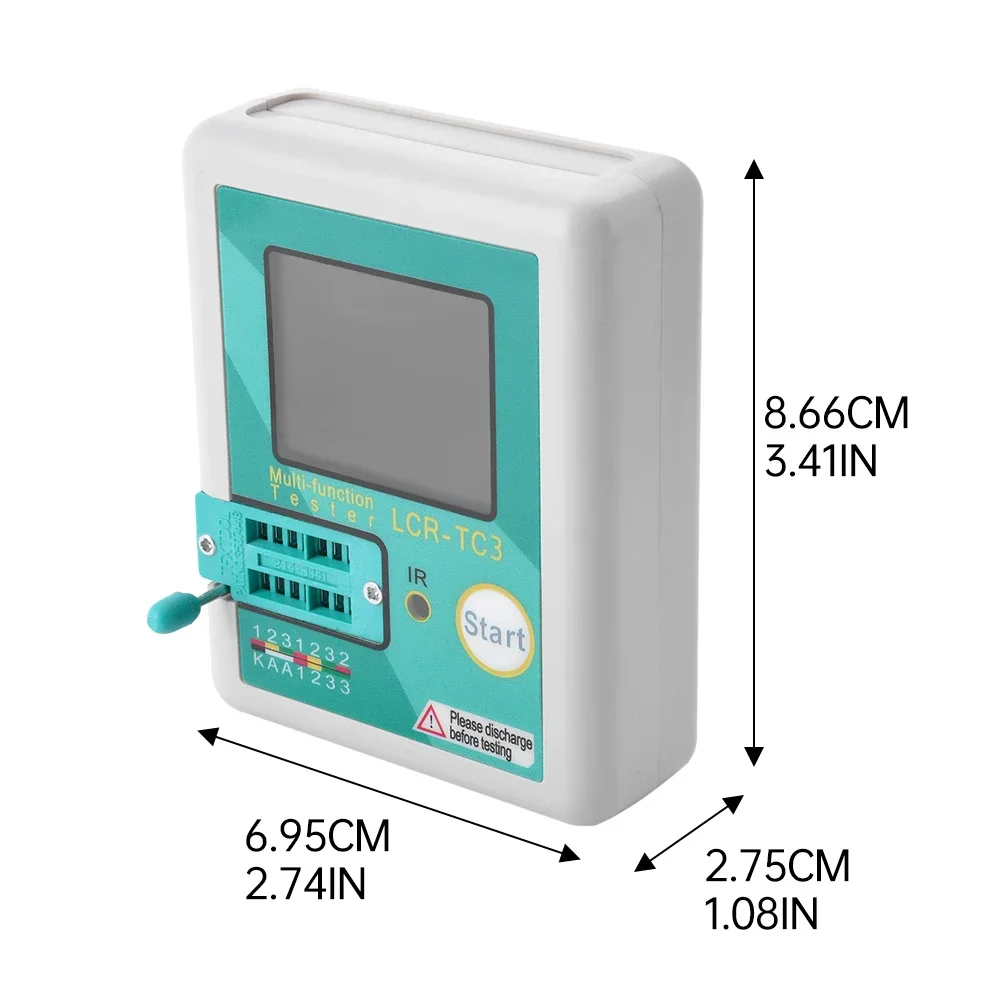 CR-TC3 Transistor Tester TFT Diode Triode Capacitance Inductors Resistors Tester High Precision Multifunction LCR ESR Multimeter