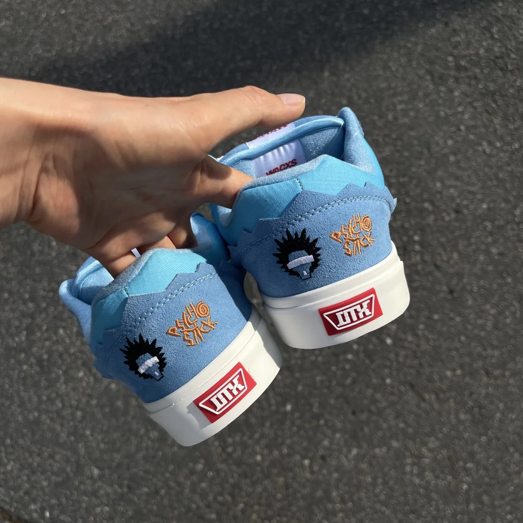 Blue White Embroidered Lightning Fat Bread Shoes,American Street Lowtop Skate Shoes,WearResistant Breathable Trendy Unisex Cas