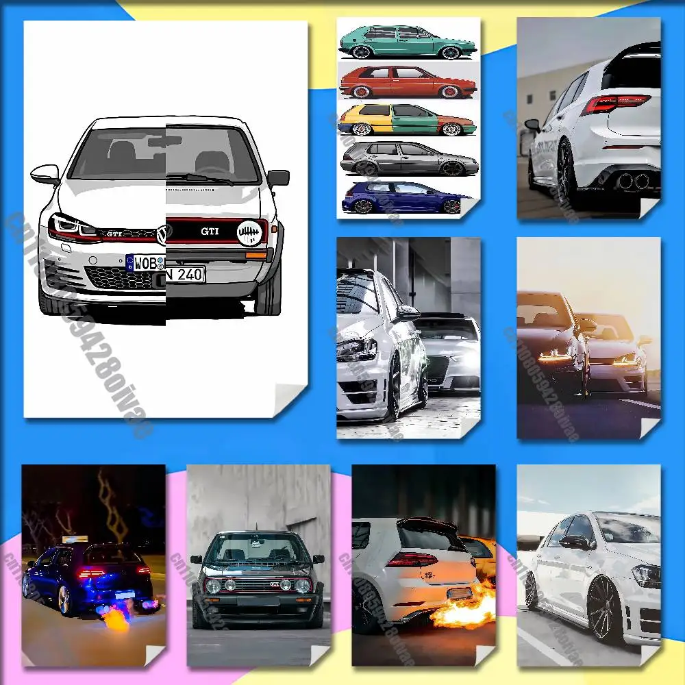 

G-GOLF Car G-Gti Poster Sticker For Bars 40x60cm Self-adhesive Ornament Collectibles Playbill Cover