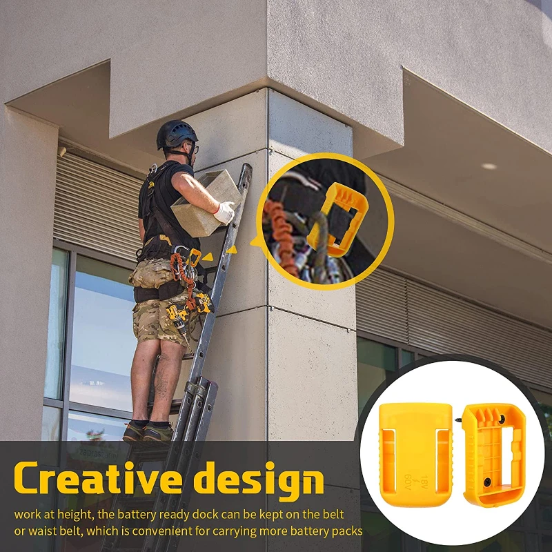 1/3/5 Chiếc Pin Cho Dewalt 18V 20V Treo Tường Pin Dock Giá Đỡ dewalt Dụng Cụ 18V-60V Lưu Trữ Giá Đỡ Màu Vàng