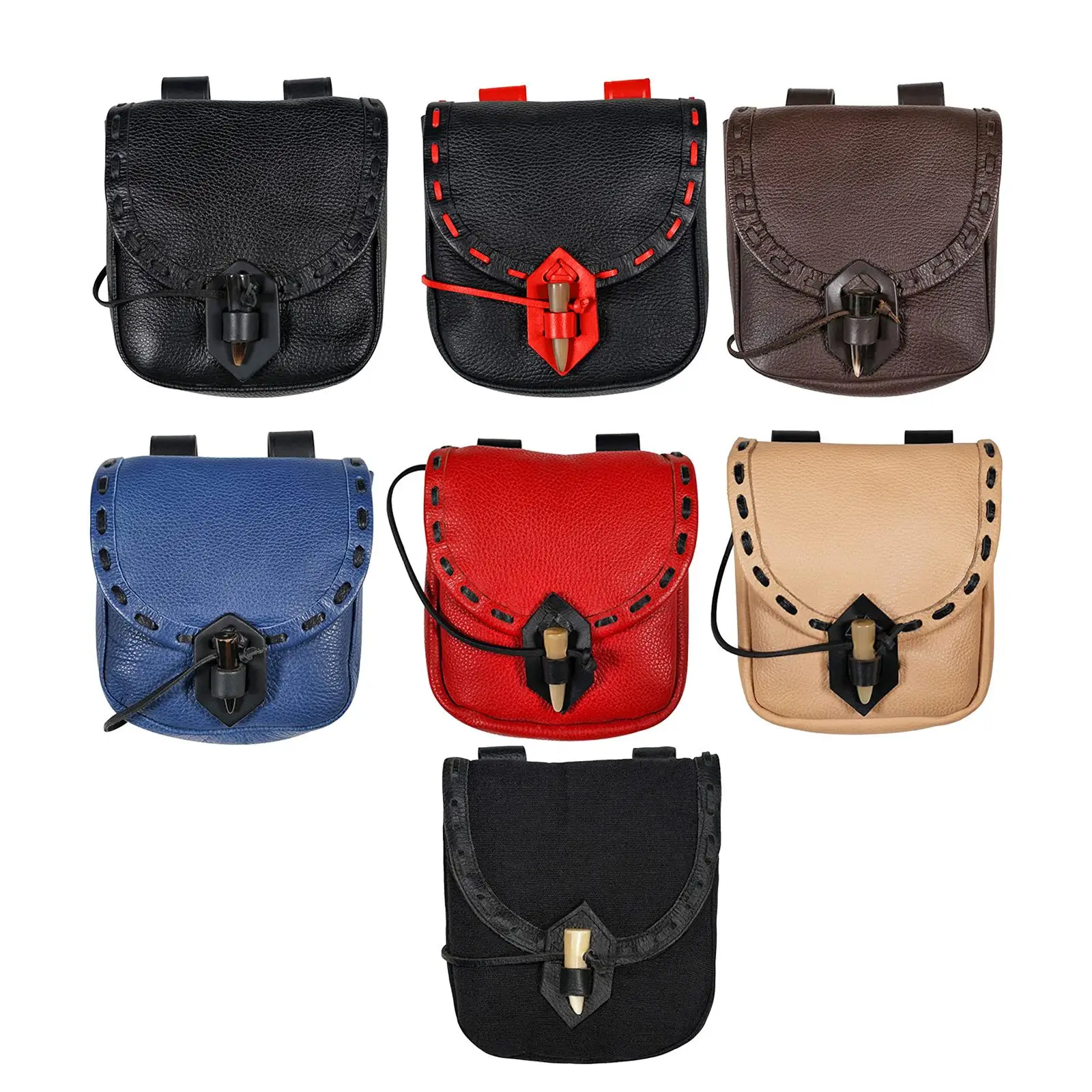 Retro PU Leather Medieval Belt Pouch Durable Big Capacity Wear Resistant Fanny Pack Costume Accessories Waist Bag