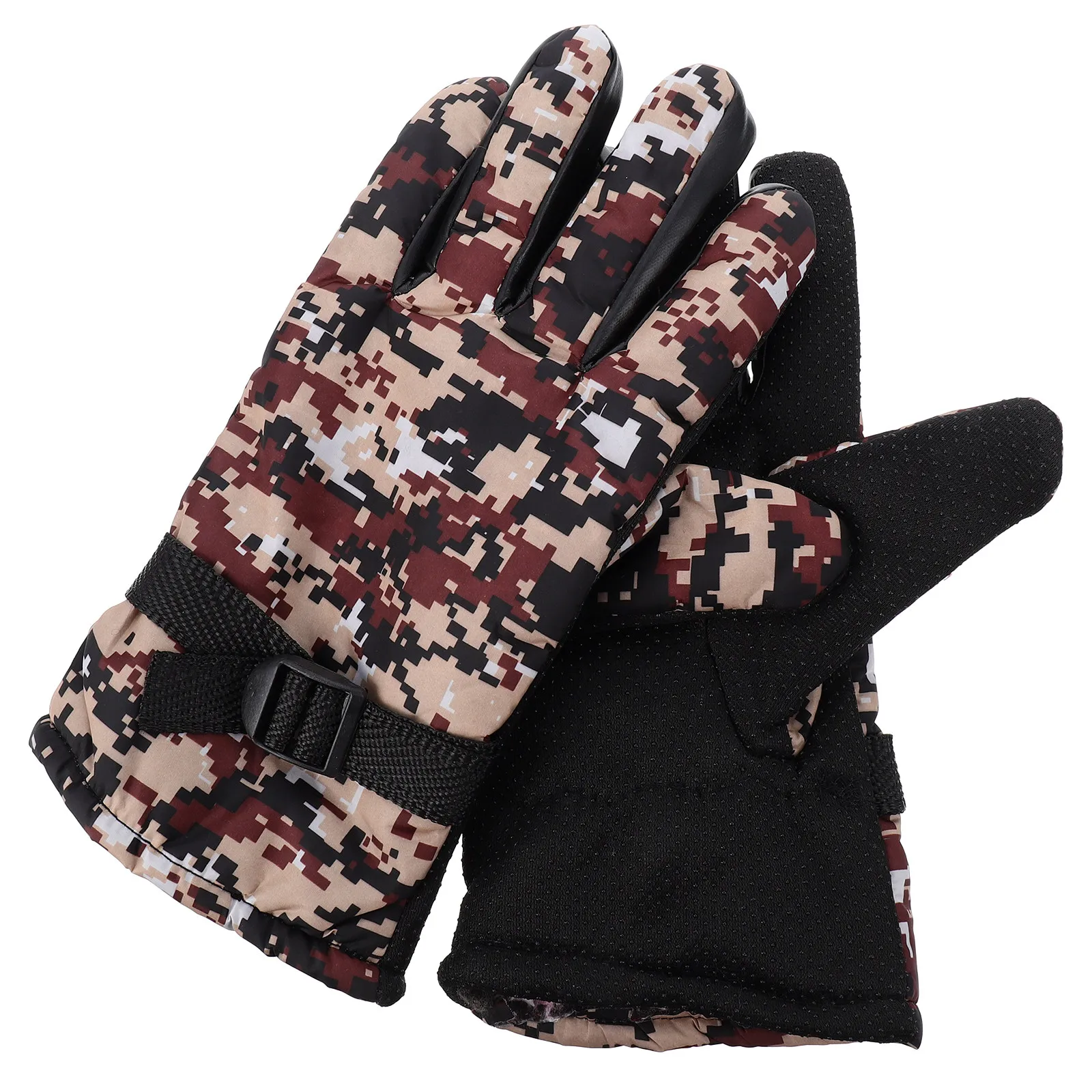 

1 пара теплых флисовых термоперчаток для зимней езды на велосипеде, ветрозащитные, противоскользящие, для активного отдыха, катания на лыжах, пешего туризма, вождения, с поддержкой сенсорных экранов