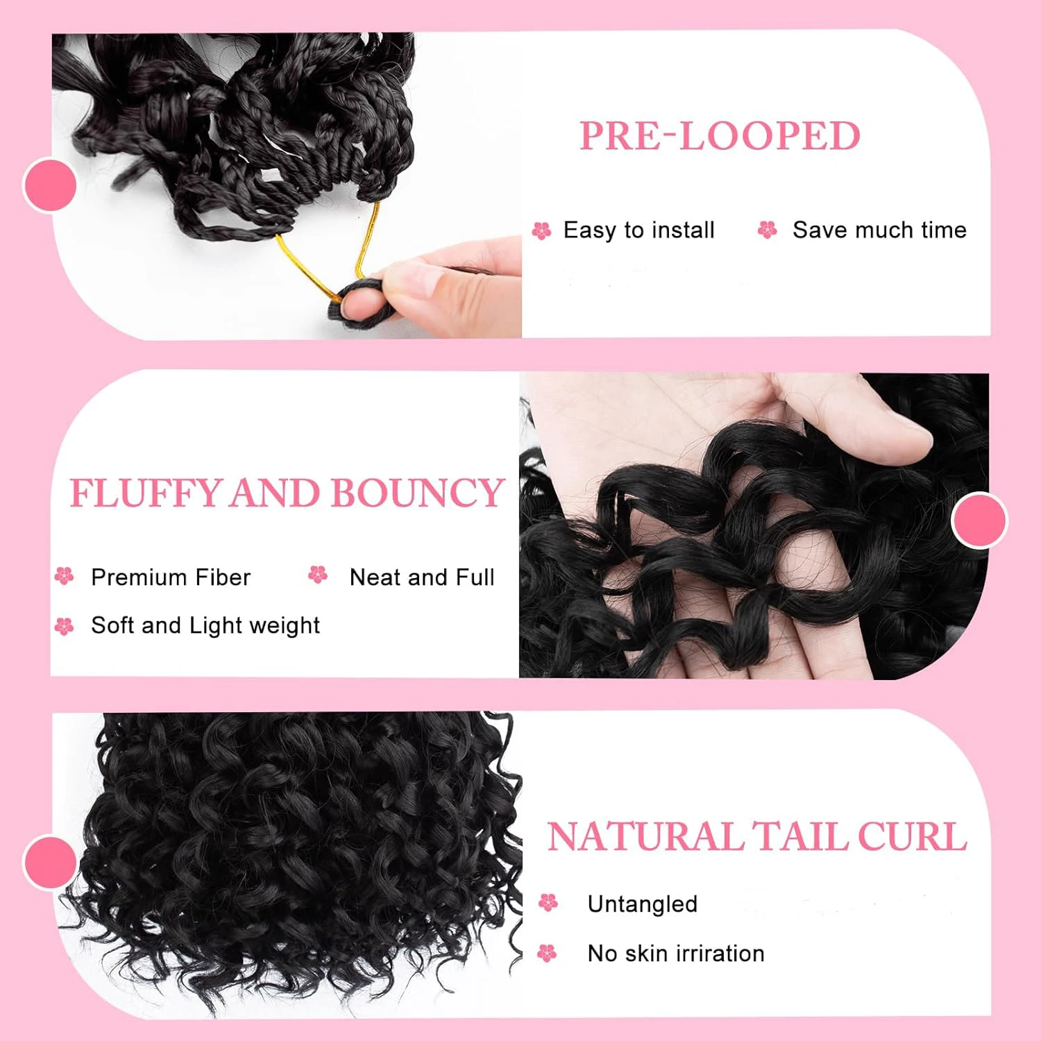 GoGo Curl Crochet Hair 10/14/18 Inch Short Curly Crochet Hair for Women Beach Curl Water Wave Deep Twist Crochet  Synthetic