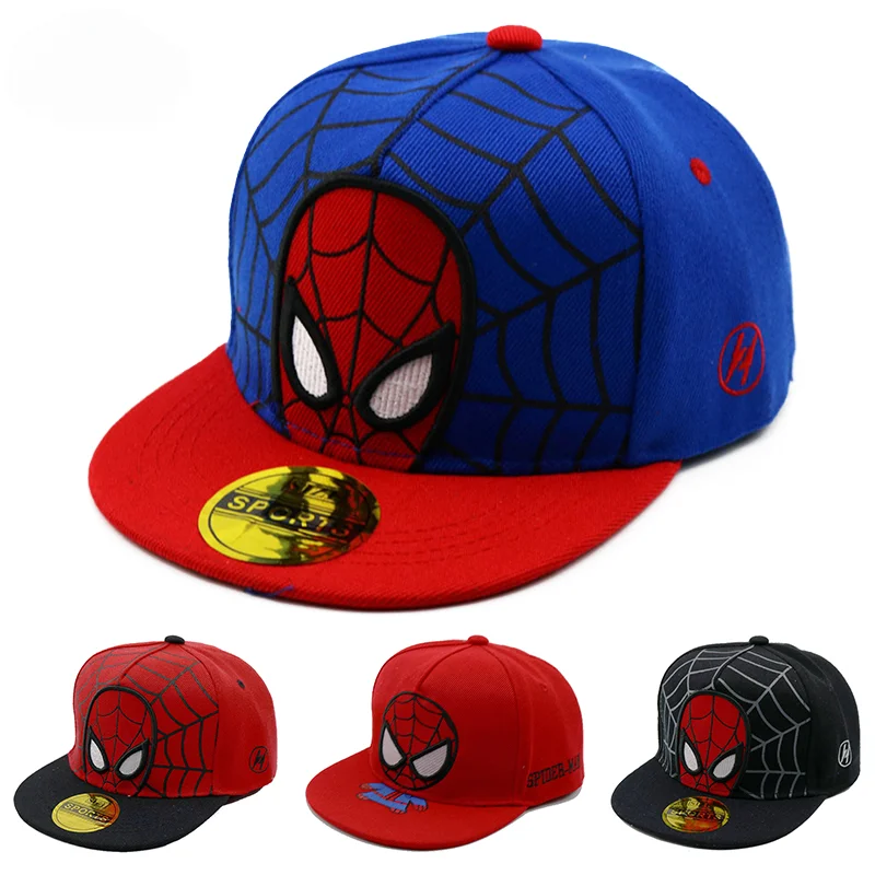 Disney Anime Cartoon Spiderman Kids Hats Toddler Baby Baseball Cap Autumn Spring Children\'s Snapback Hip Hop Caps For Boys Girls