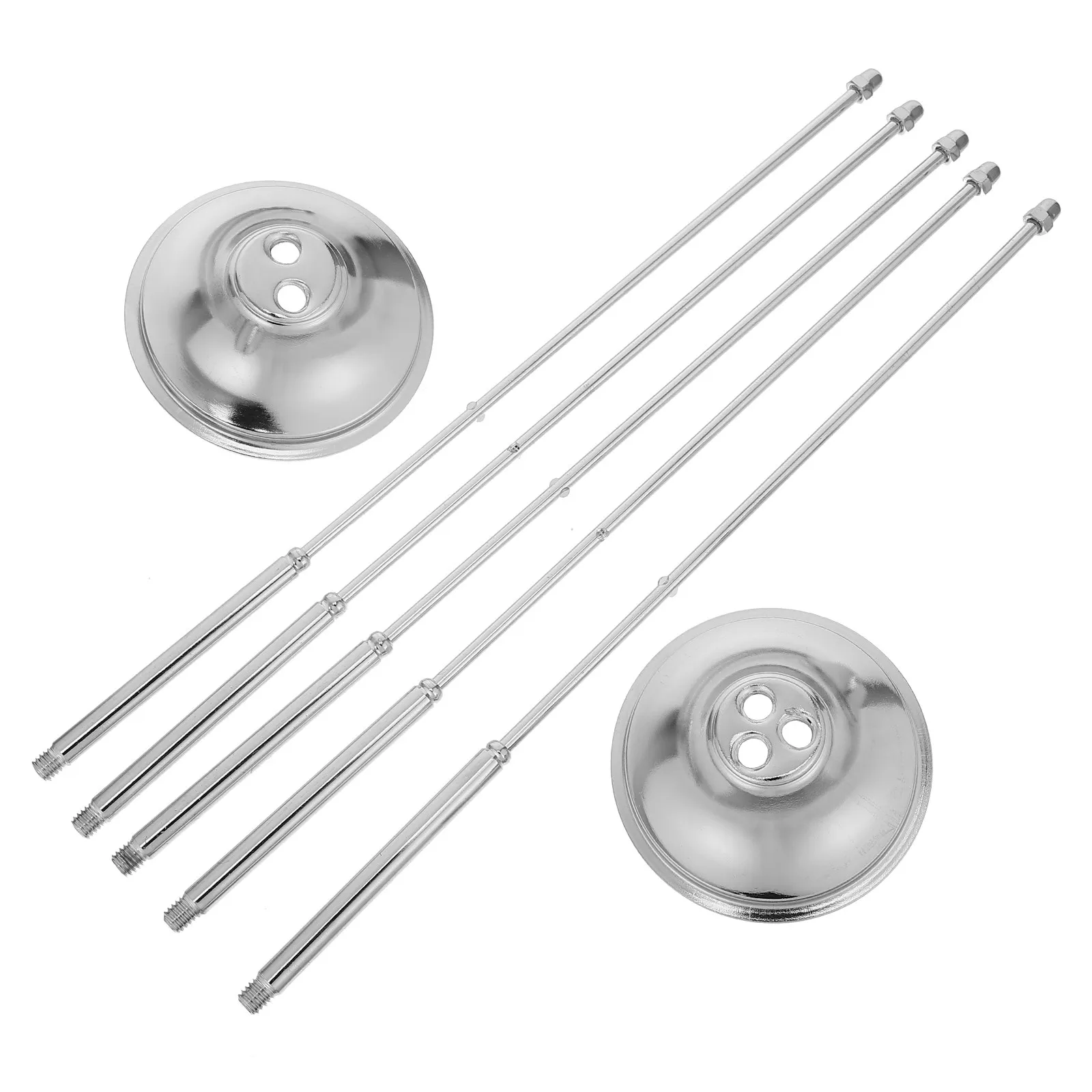 Metal Desk Flag Stand Triple Pin Retractable Adjustable Table Flag Base Holder for Office Conference Meeting Desktop Flagpole