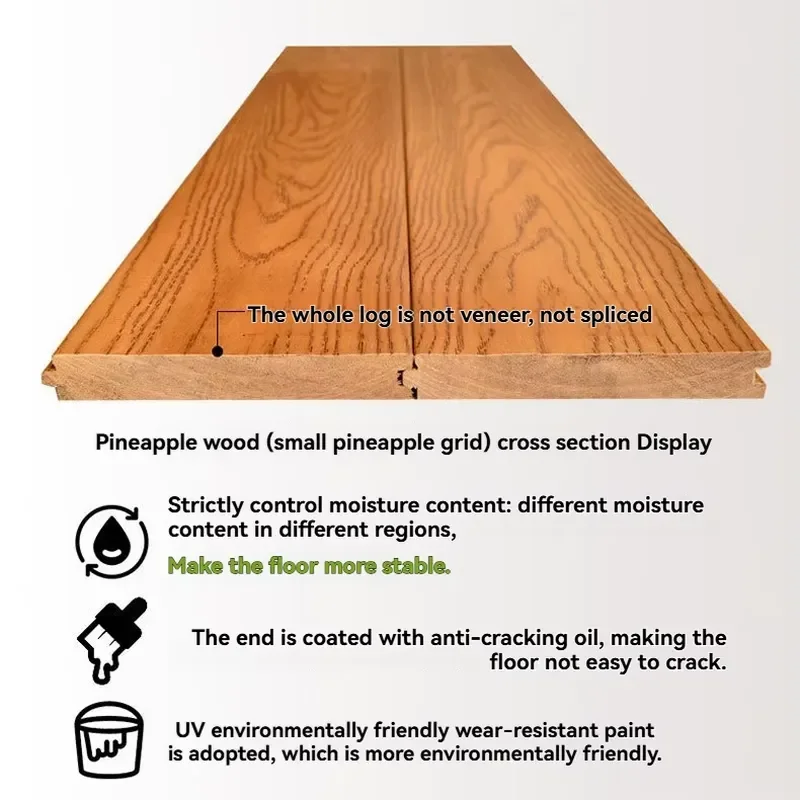 Customized Color Pineapple Wood Floor for Indoor Business Decor Engineered Click-Lock Installation