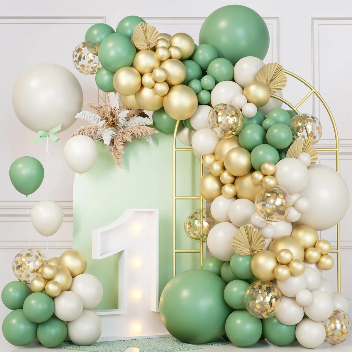 

Sand White Green Balloon Garland Arch Kit Birthday Party Decoration Kids Wedding Birthday Party Supplies Baby Shower Balloon