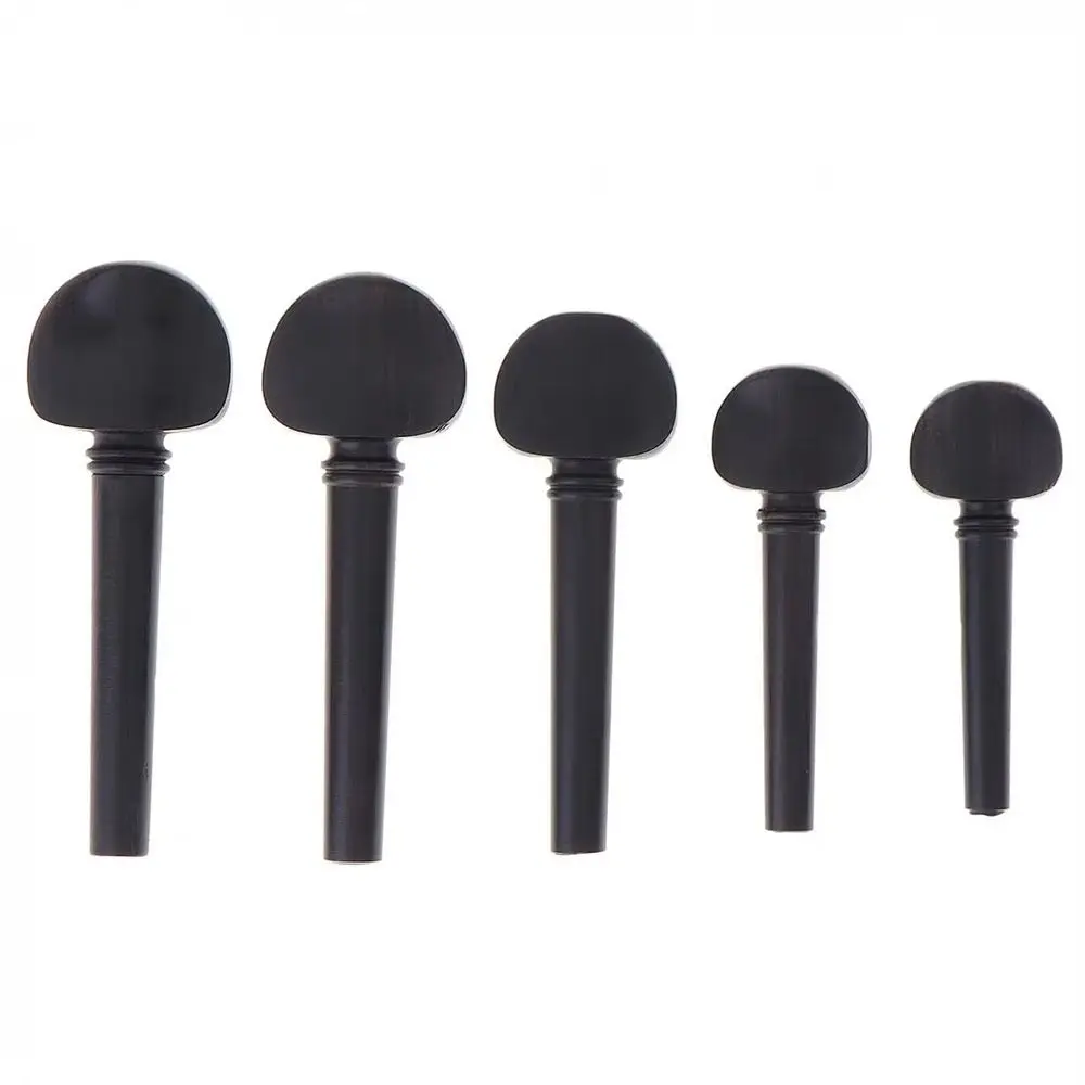 4Pcs Ebony Violin Pegs 5 Different Sizes Violin Accessories Violin Tuning Pegs For 4/4 3/4 1/2 1/4 1/8 Violin