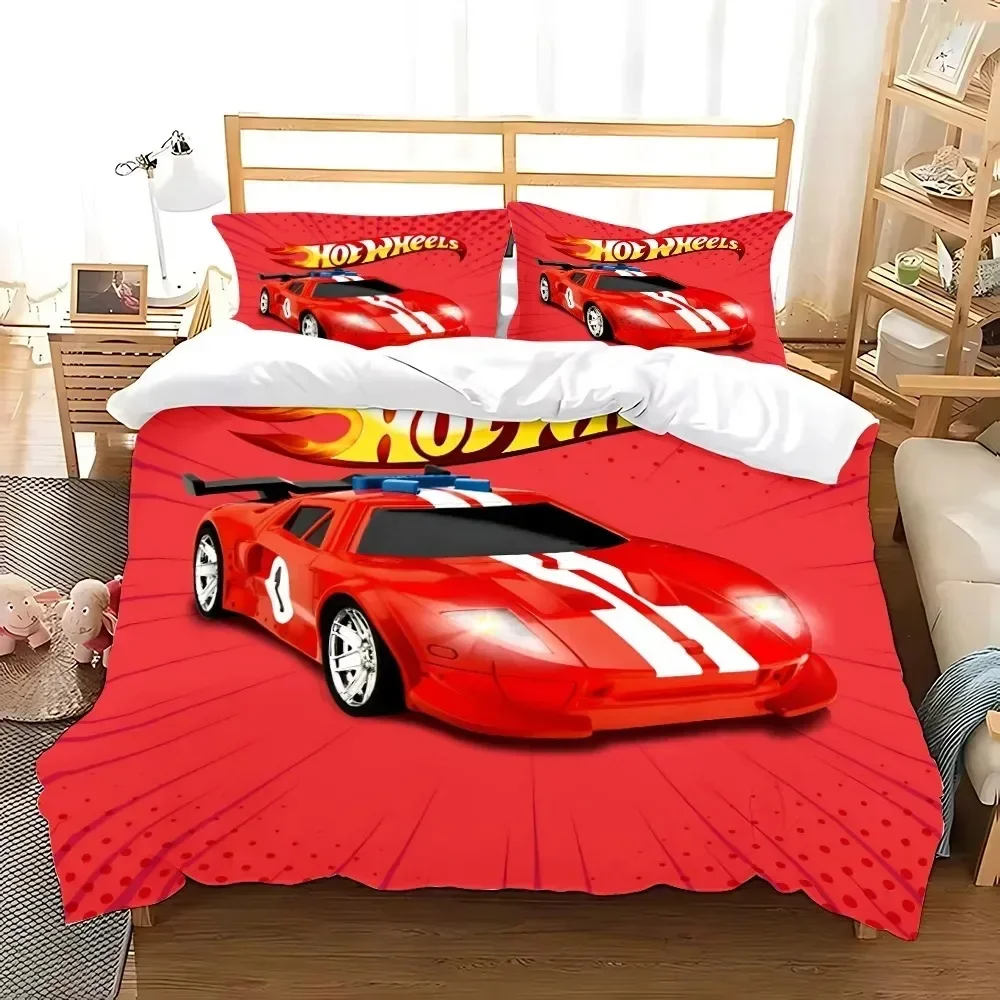Hot Wheels Children's Bed Linen Cars Bed Linen Set with Pillowcase ,3D Cartoon Print Children's Bedding Set