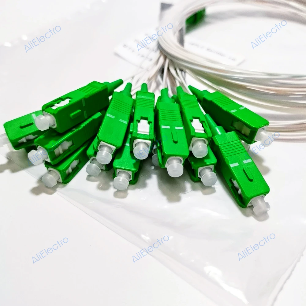 Imagem -04 - Apc Fibra Óptica Divisor Branco Cor Plc1x2 16 32 Único Modo 0.9 mm G657a1 1m Ftth 10 Peças Lote sc