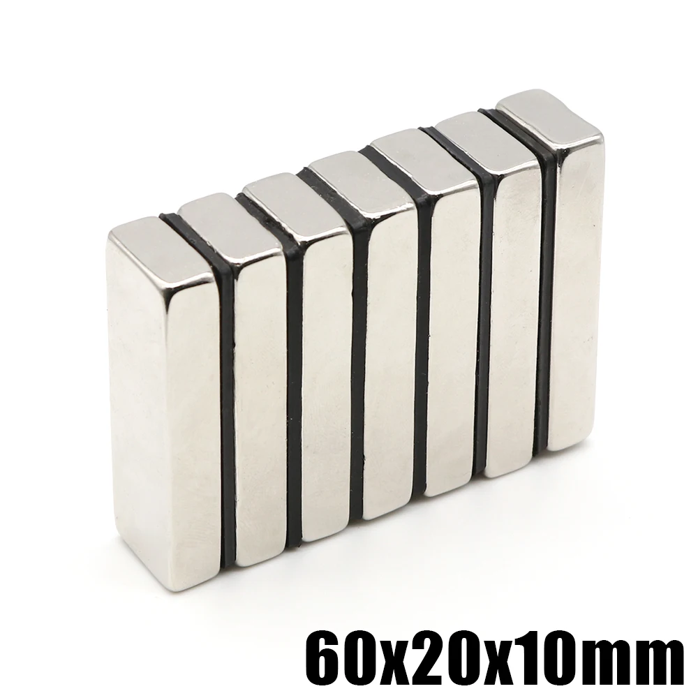 

1/2/5Pcs 60x20x10 N35 NdFeB Neodymium Magnet 60mmX20mmX10mm Super Powerful Block Permanent Magnetic imanes 60*20*10