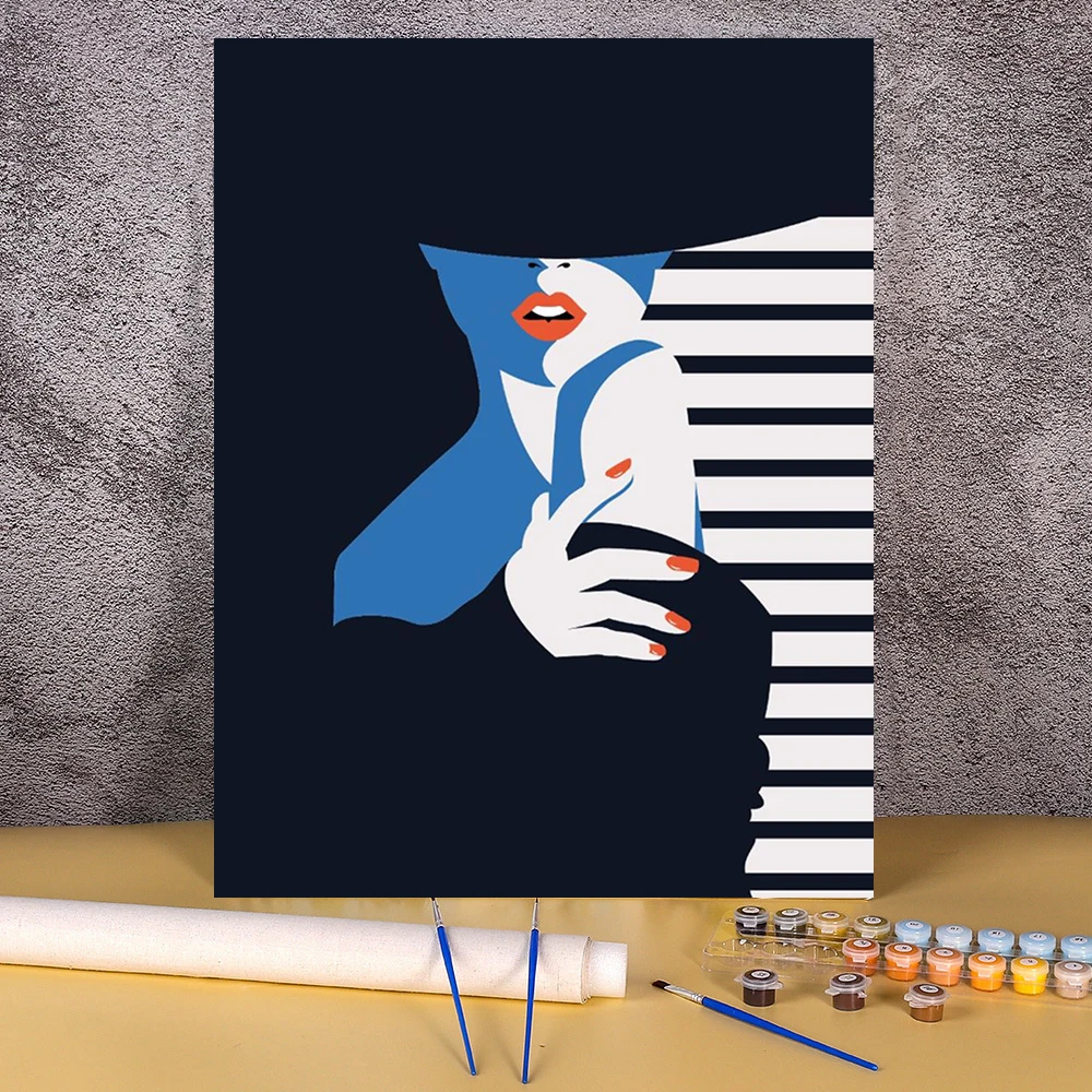 

Adults DIY Painting By Numbers Set Oil Paints On Canvas New Design Crafts Oil Art Abstract Women Picture Home Decoration