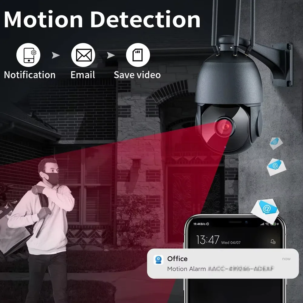 4GSIM بطاقة 2MP اللاسلكية الأمن IP كاميرا شبكة مراقبة 5X التكبير HD PTZ في الهواء الطلق مراقبة المنزل كاميرا بشكل قبة CCTV 50 متر الأشعة تحت الحمراء للرؤية الليلية #5