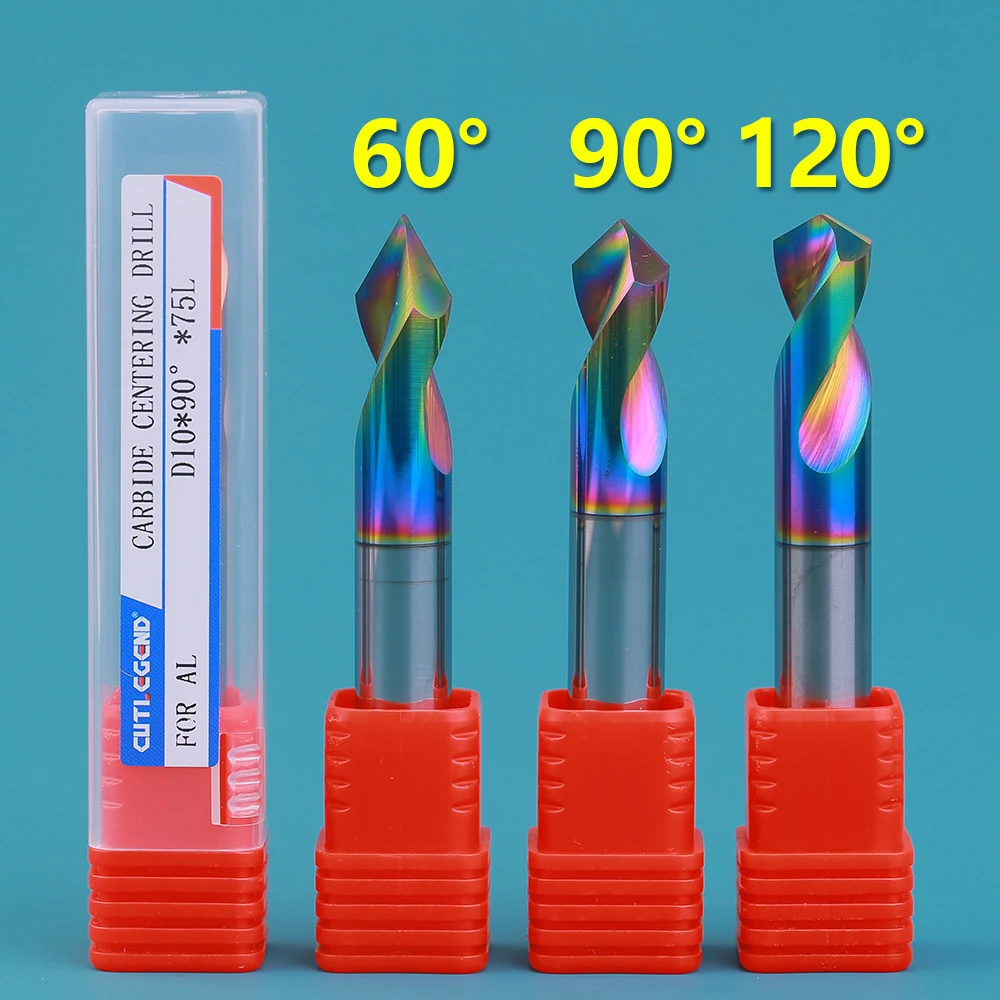 CUTLEGEND CNC Spot Drill Carbide Stub Center Bit 60 90 120 Degree 1-12mm Chamfer Location Prepare Guide Pilot Hole For Aluminum