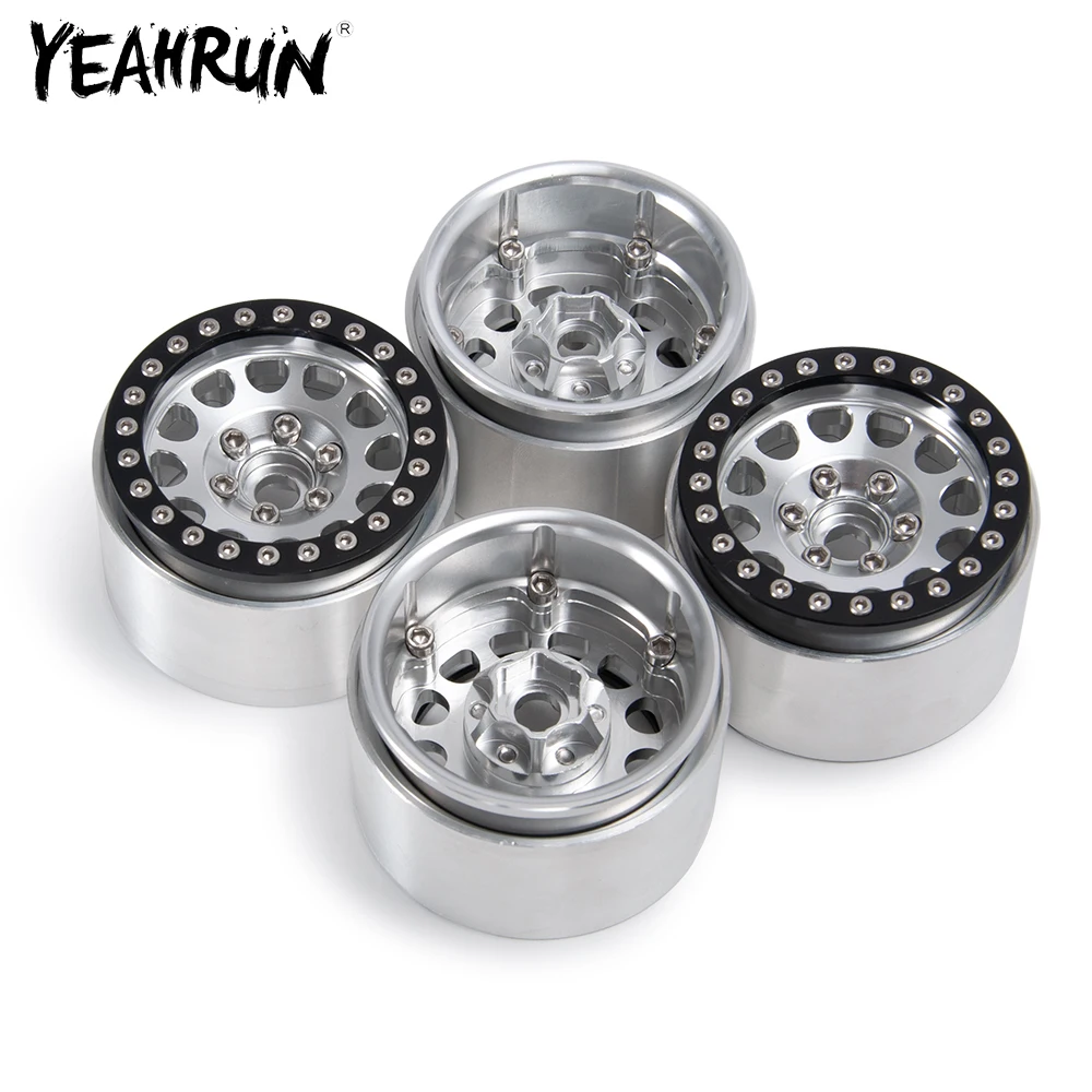 YEAHRUN 1.9Inch Beadlock Wheel Hub Rims for TRX4 Axial SCX10 1/10 RC Car Upgrade Parts