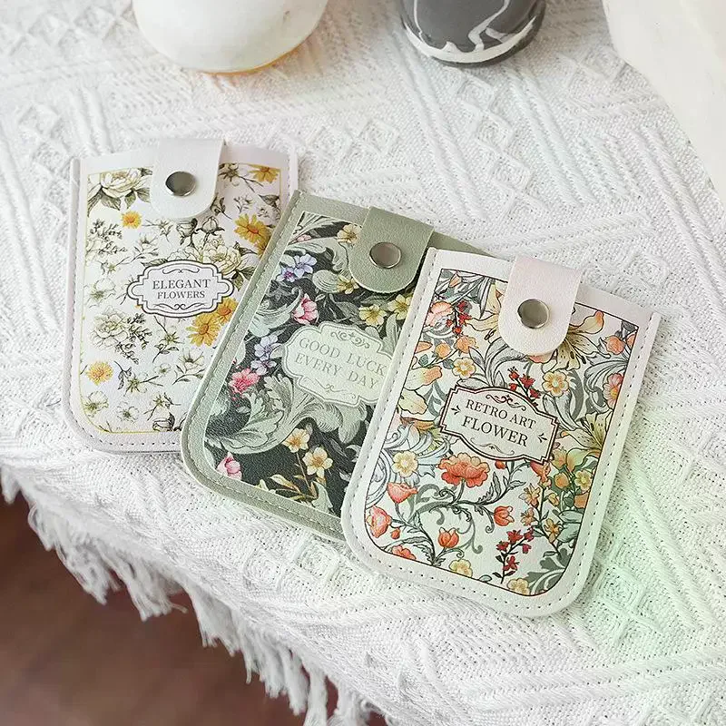 Retro Flower Oil Painting Card Holder Case Women Card ID Driving License Organizer Bank Card Bag