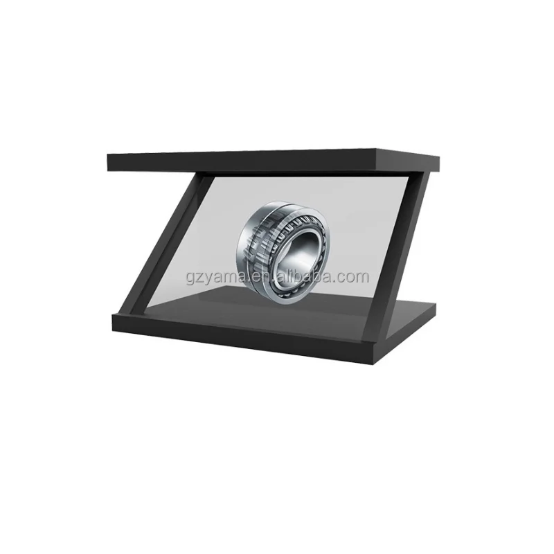 180° 10.1inch Transparent Holographic Screen 3D Advertising Metal Pyramid Display