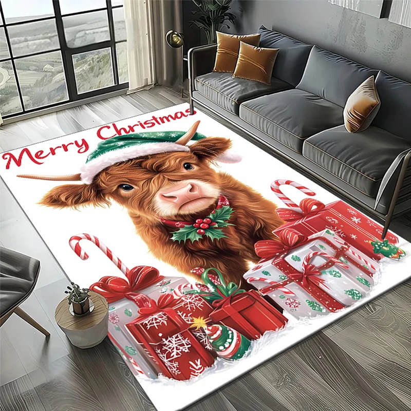 

Crystal Velvet Christmas Decor Xmas Printed Area Rug Carpet for Bedroom Living Room Home Decor Rugs Mat Non Slip Mat Rug