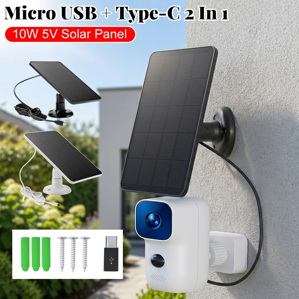 10w 5V Waterproof Solar Panel Monocrystalline Ip  Camera Charger Power Supply for Lights Lamp
