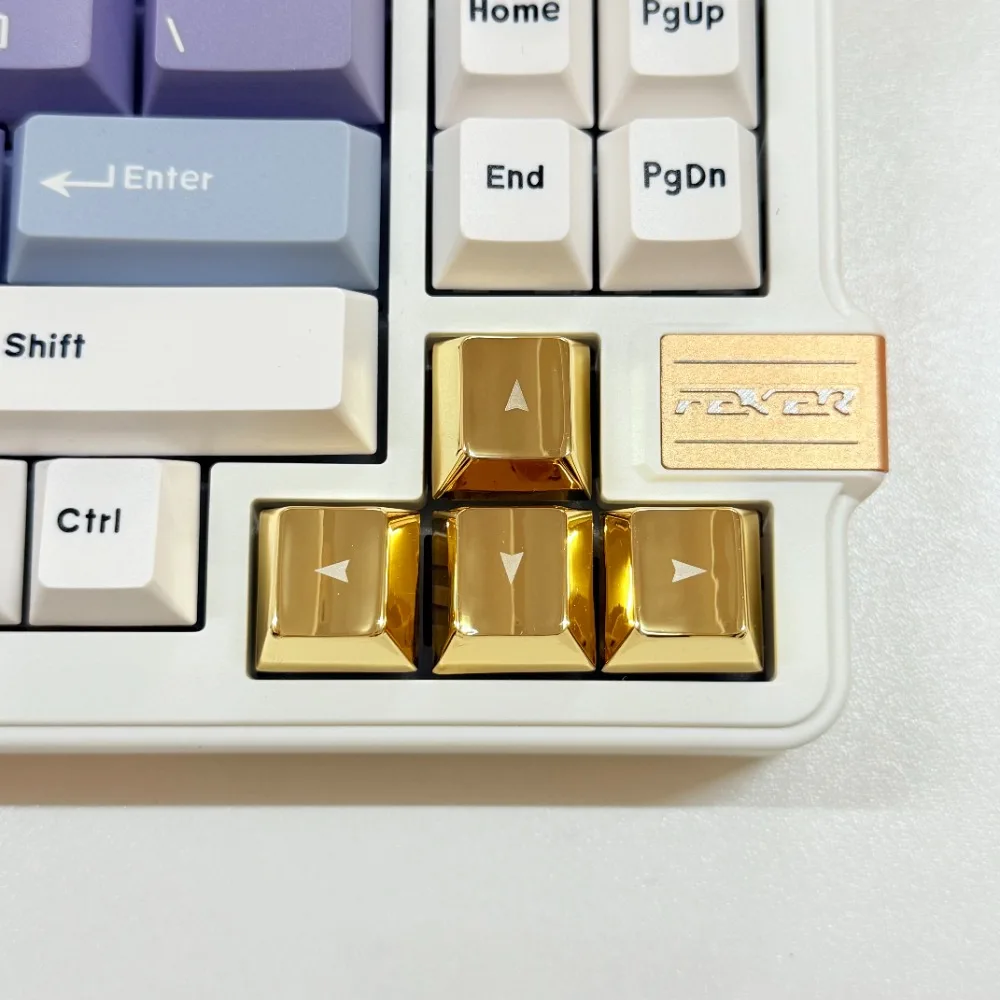 Keycap Logam Aluminium Spacebar 6.25U ESC 1U Keycap Emas Perak WASD Tombol Arah Keycap Keyboard Mekanik Aksesori Game Hadiah