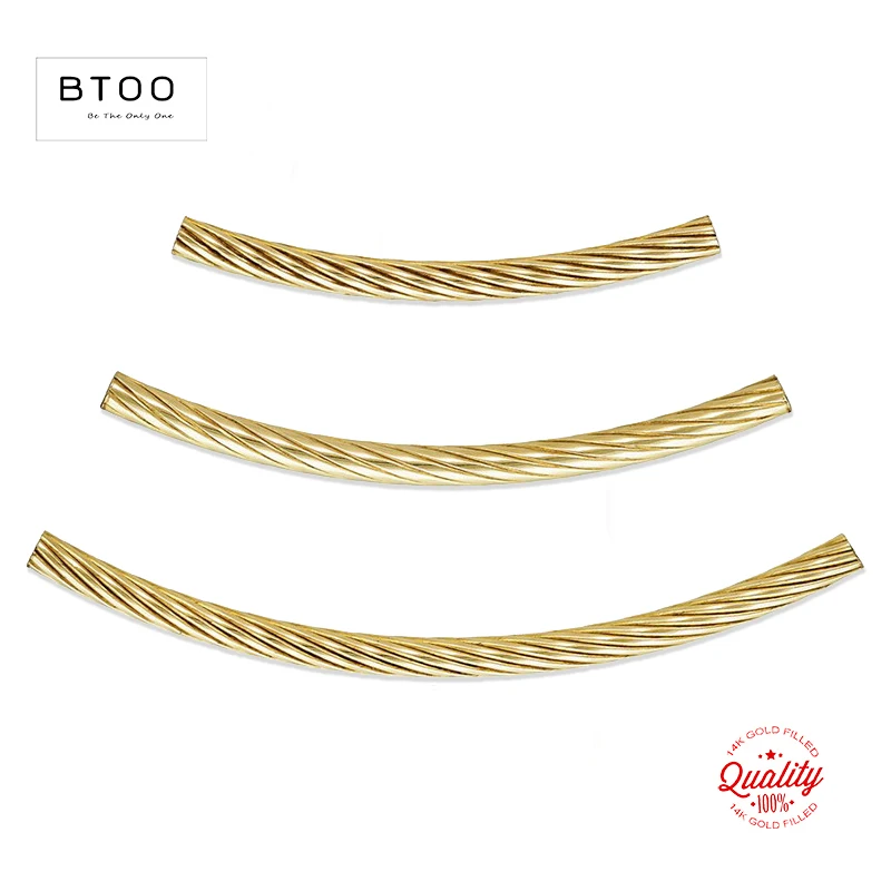 

Spiral Cor-rugated Curved Tube Real 14K Gold Filled Spiral Cor- rugated Curved Tube Connector Jewelry for DIY Bracelet Necklace