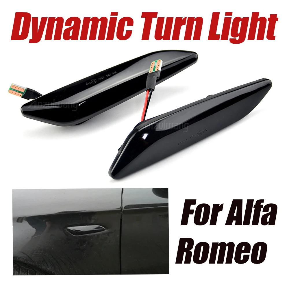 2PCS LED Dynamic Side Marker Light Arrow Turn Signal Blinker Lamps For Alfa Romeo 147 typ (937) 2000-2010