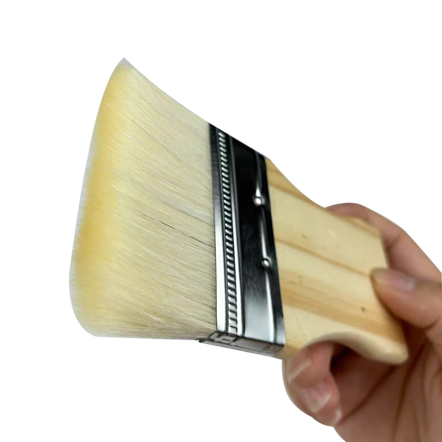3pcs Set of High-Quality Wool Flat Paint Brushes for Oil and Acrylic Painting, Natural Wood Handle with Metal Ferrule
