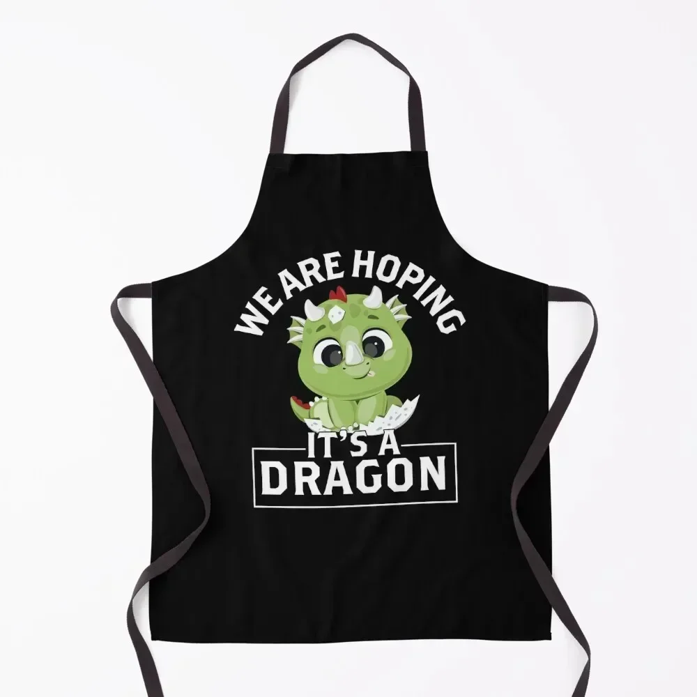 

We are hoping its a Dragon Baby Announcement Funny Pregnancy Gift Idea Apron christmas kitchen cloths Waterproof women Apron