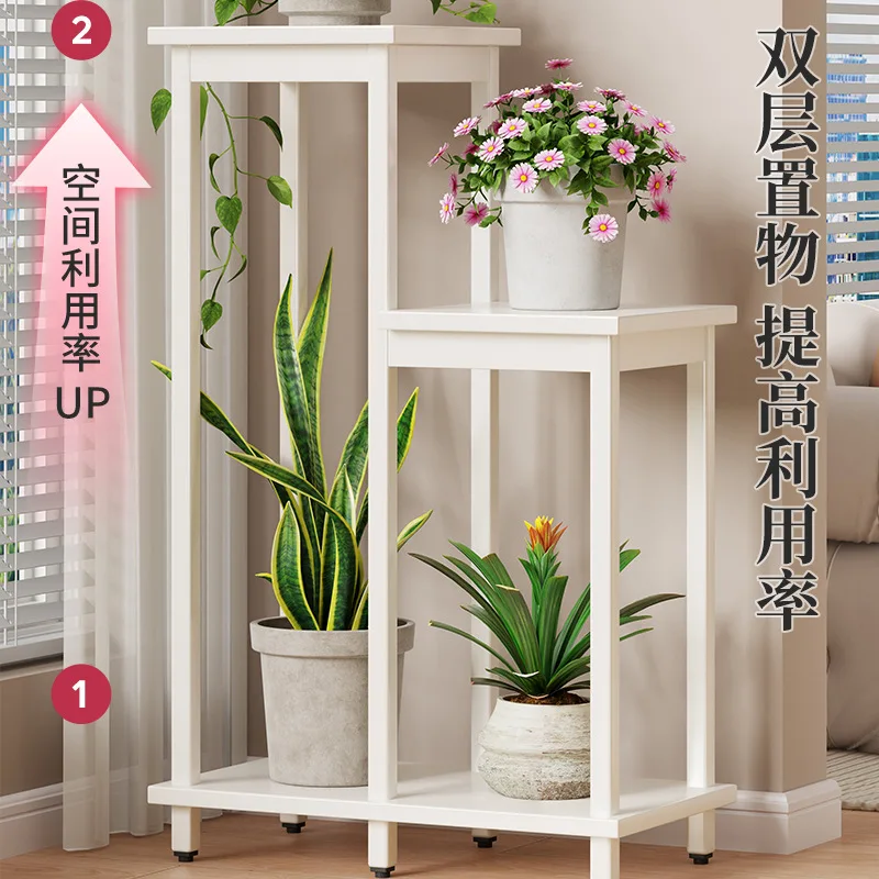 Balcony flower rack, living room floor-to-ceiling wrought iron plant placement, multi-layer frame flower pot rack