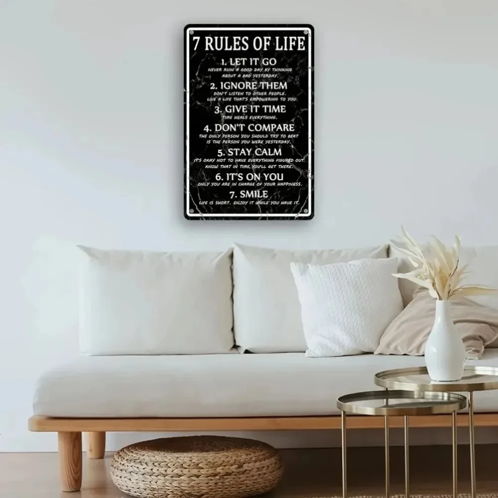 7 Rules of Life Metal Wall Sign 6